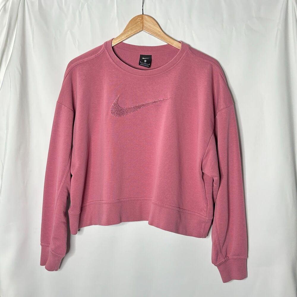 Nike Sweatshirt Pink Medium Dropped Shoulder